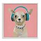 Stupell Industries Jammin' Pup on Pink Framed Giclee, design by Lorenzo Collective